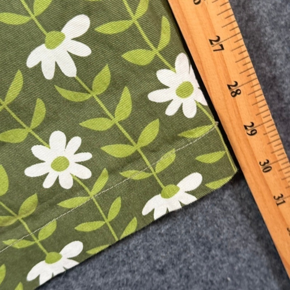 Big Bud Press Trousers XS Green Floral Daisy Print High Waist Pants NWOT - Picture 10 of 12